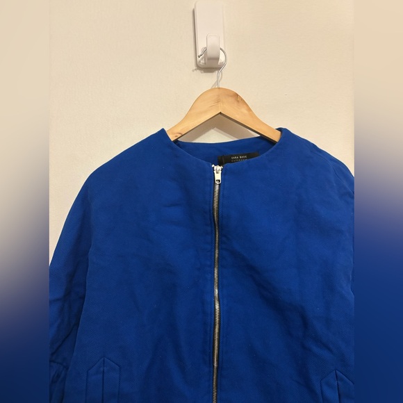 Zara Royal Blue Bomber Jacket for Women - Picture 2 of 4